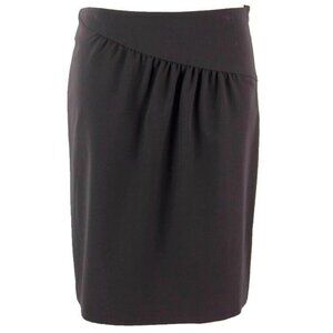 Mac Jac Sz 10 Black Asymmetrical Hip Inset Unlined Polyester Blend Skirt